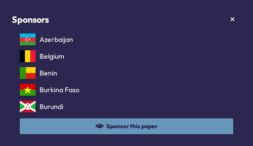 The Sponsors panel for a paper, listing every sponsoring delegation